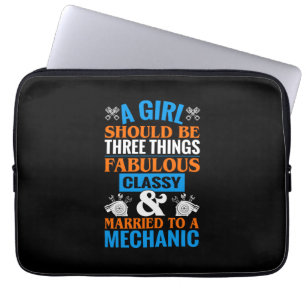 A Girl Should Be Married To Mechanic Laptop Sleeve
