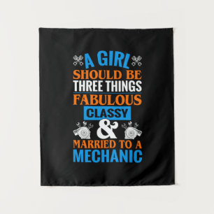 A Girl Should Be Married To Mechanic Tapestry