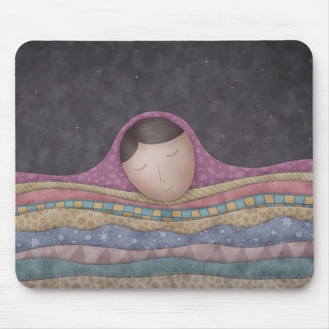 A Girl Under A Thousand Blankets Mouse Mat (Front)