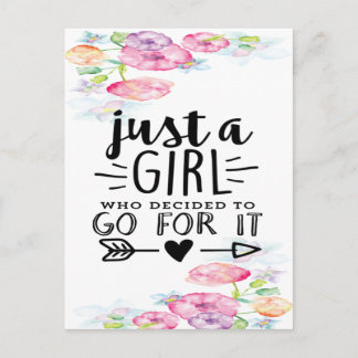 A Girl Who Decided To Go For It Postcard