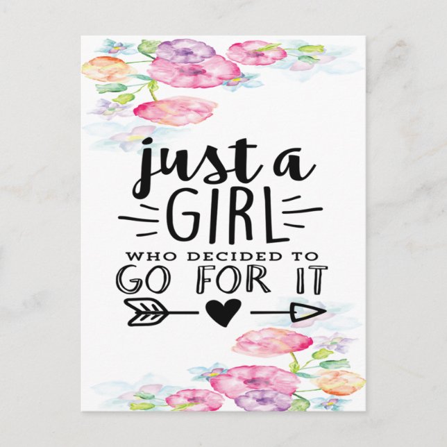 A Girl Who Decided To Go For It Postcard (Front)