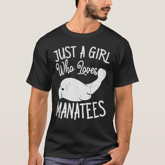 A Girl Who Love Sea Ocean Cow Manatees  Girls T-Shirt (Front)