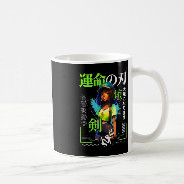 A Girl Who Loves Anime Black Girl Game Lovers Coffee Mug (Right)