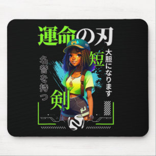 A Girl Who Loves Anime Black Girl Game Lovers Mouse Mat