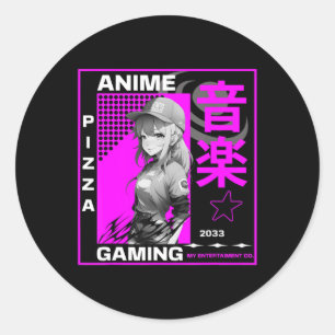 A Girl Who Loves Anime Gaming Classic Round Sticker