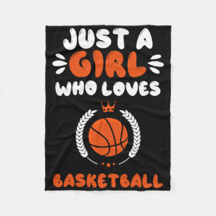 A Girl Who Loves Basketball Fleece Blanket