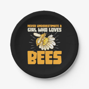 A Girl Who Loves Bees Paper Plate