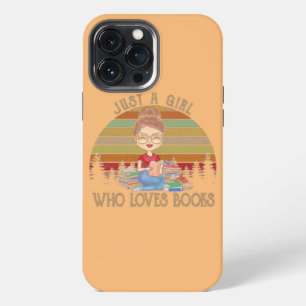A Girl Who Loves Books Retro Sun Reading iPhone 13 Pro Max Case