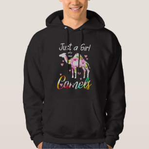 A Girl Who Loves Camels Zookeeper Pink Flower Zoo Hoodie