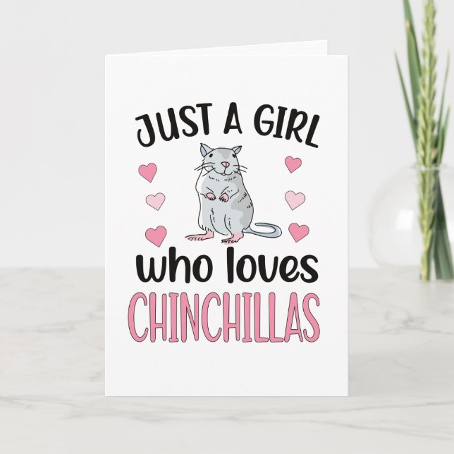 A Girl Who Loves Chinchillas Mum Chinchilla Owner Card (Front)