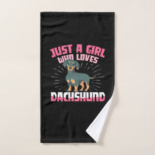 A Girl Who Loves Dachshund Hand Towel