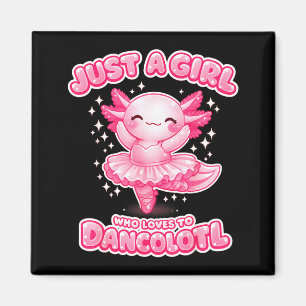 A girl who loves dancolotl axolotl girls ballet magnet