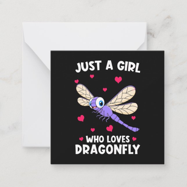 A Girl Who Loves Dragonflies Card (Front)