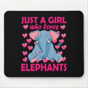 A Girl Who Loves Elephants Zoo Elephant Conservati Mouse Mat