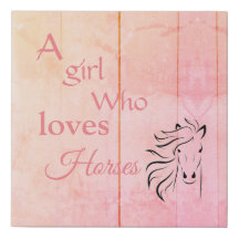 A Girl Who Loves Horses Typography Pink