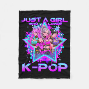 A girl who loves k-pop kids girls k-pop birthdayA Fleece Blanket