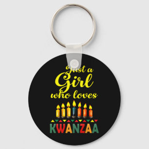 A Girl Who Loves Kwanzaa Kinara African Pride Blac Key Ring
