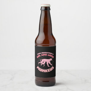 A Girl Who Loves Monkeys Beer Bottle Label