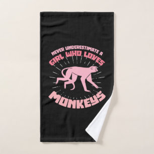 A Girl Who Loves Monkeys Hand Towel