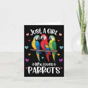 A girl who loves parrots cute bird lover womenA gi Card