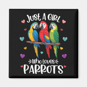 A girl who loves parrots cute bird lover womenA gi Magnet