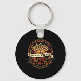 A Girl Who Loves Pie Baking Vintage Thanksgiving Key Ring