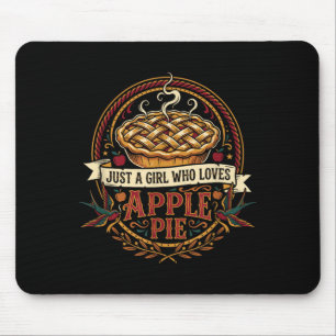 A Girl Who Loves Pie Baking Vintage Thanksgiving Mouse Mat