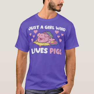 A Girl Who Loves Pigs  T-Shirt