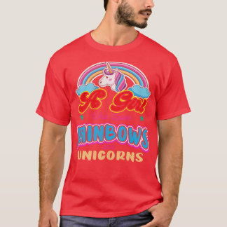 A Girl Who Loves Rainbows and Unicorns T-Shirt