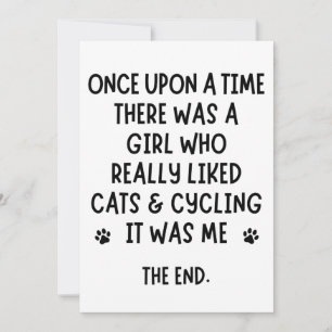 A girl who really liked Cycling and cats. Card