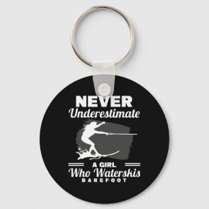 A Girl Who Waterskis Refoot Water Skiing Wave Love Key Ring