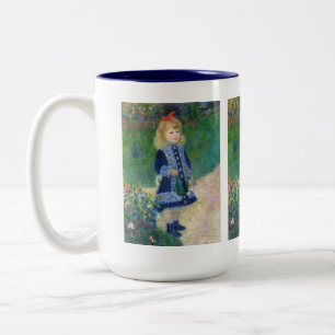 A Girl with a Watering Can by Renoir Two-Tone Coffee Mug