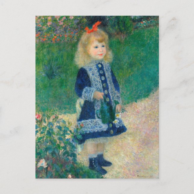 A Girl With A Watering Can Postcard (Front)