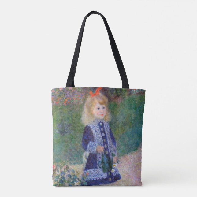 A Girl with a Watering Can, Renoir Tote Bag (Back)