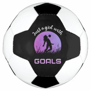 A girl with goals beautiful soccer football