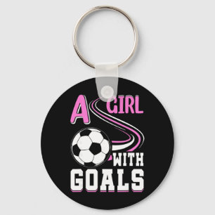 A Girl With Goals I Soccer Key Ring