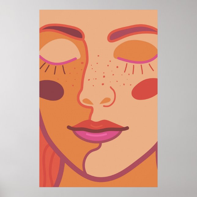 a girl with her eyes closed poster (Front)