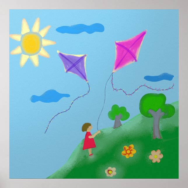 A Girl with Kites Poster (Front)