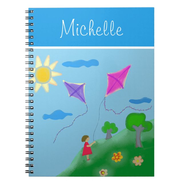 A Girl with Kites with Name Notebook (Front)