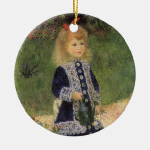 A Girl with Watering Can by Pierre Renoir Ceramic Tree Decoration