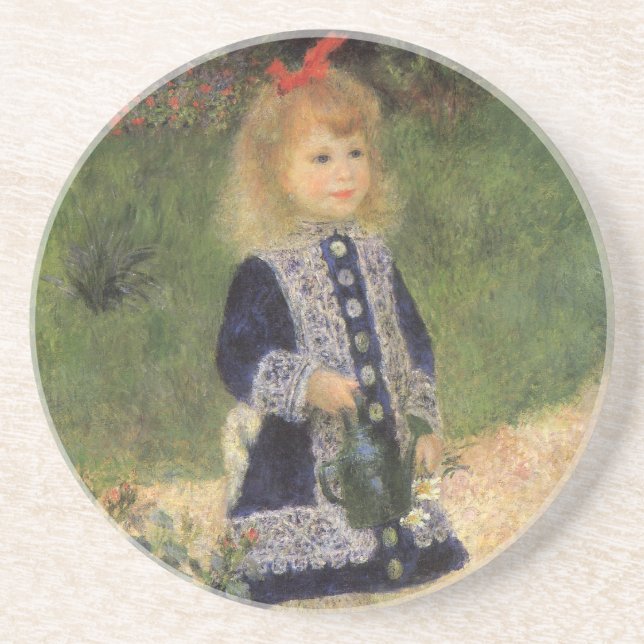 A Girl with Watering Can by Pierre Renoir Coaster (Front)