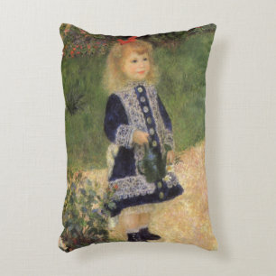 A Girl with Watering Can by Pierre Renoir Decorative Cushion