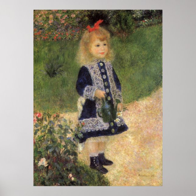 A Girl with Watering Can by Pierre Renoir Poster (Front)