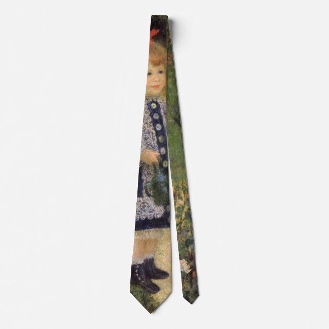A Girl with Watering Can by Pierre Renoir Tie (Front)