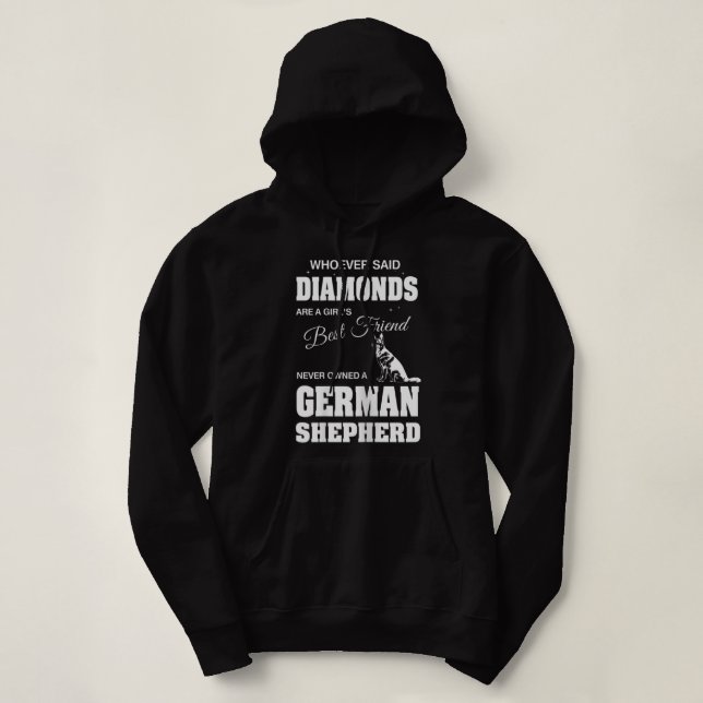 A girls German Shepherd Woman Ladies Hoodie (Design Front)