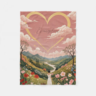 A Girl's Heartfelt Gaze Personalised Fleece Blanket