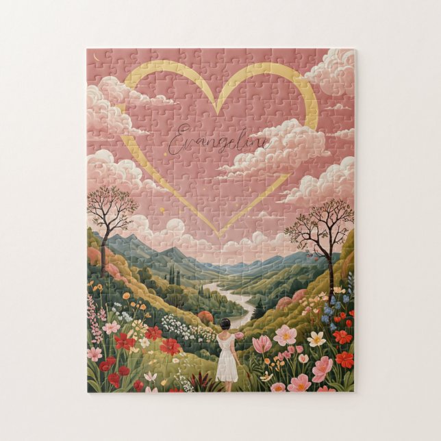 A Girl's Heartfelt Gaze Personalised   Jigsaw Puzzle (Vertical)