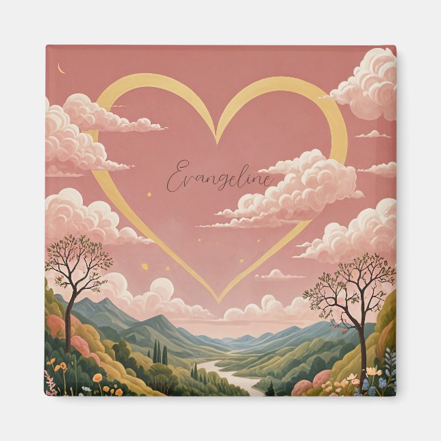 A Girl's Heartfelt Gaze Personalised   Magnet (Front)