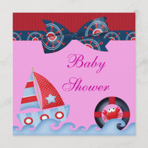 A Girls Sea Life Baby Shower Invitation