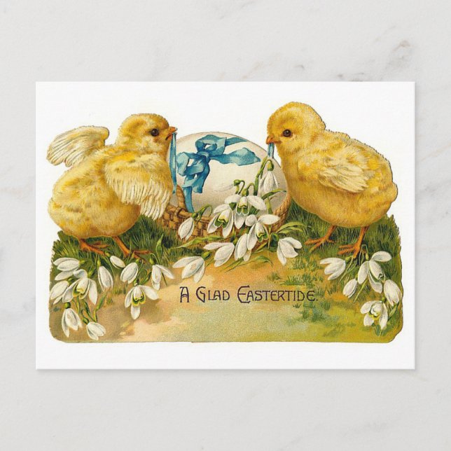 A Glad Eastertide Cute Vintage Easter Holiday Postcard (Front)